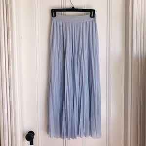 H&M powder blue pleated midi skirt